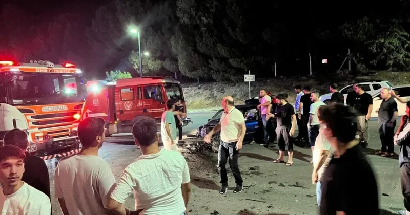 Servis otobüsü ile otomobil çarpıştı: 4 yaralı