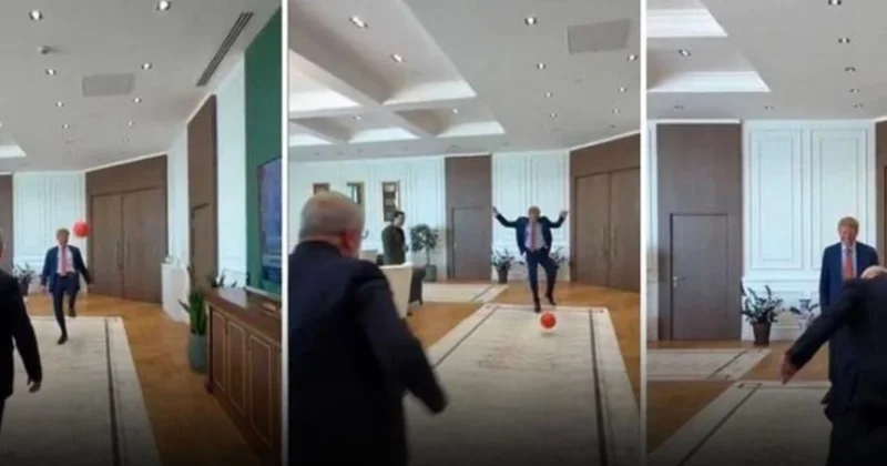 Görüntü de görüntüdeki ikili de ayrı olay oldu: Makam odasında şatafatlı futbol maçı Sözcü Gazetesi