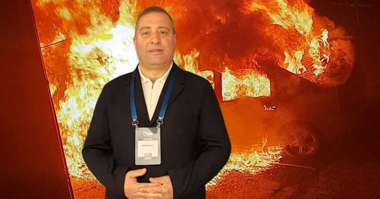 Sendika başkanının aracı kundaklandı