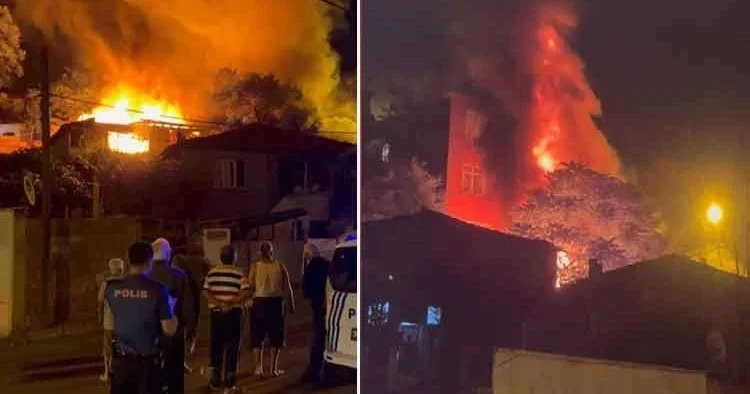 İstanbul da 3 gecekondu alev alev yandı