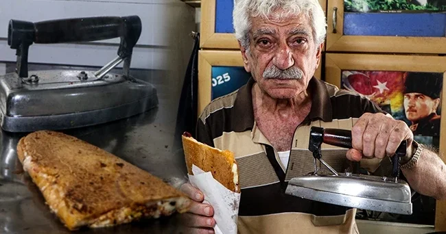 Adana da 76 yaşındaki adam yıllardır aynı ütüyle tost yapıyor: Yarım asırdır bana dostluk ediyor
