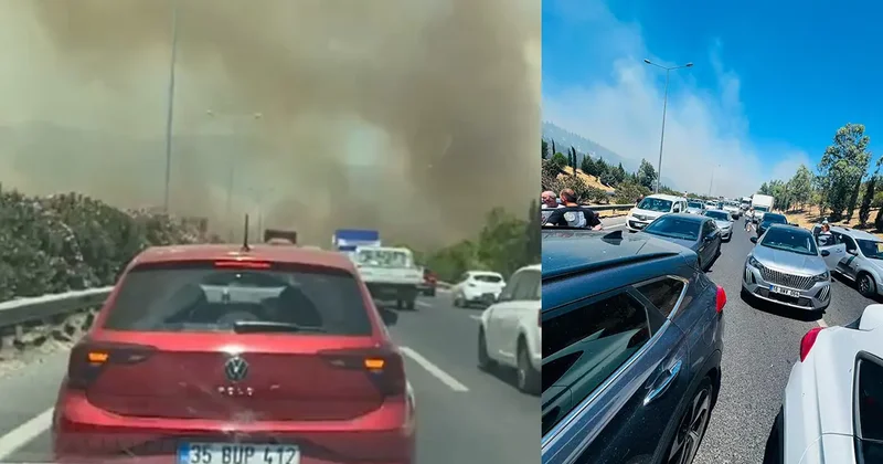 Manisa daki yangından korkutan görüntüler! İzmir İstanbul Otoyolu na ulaştı: Ekipler seferber oldu