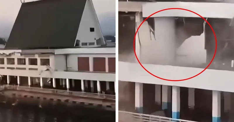 7,7 lik deprem! Dehşete düşüren anlar kamerada