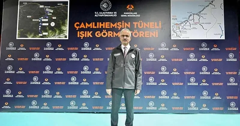 Bakan Uraloğlu: Çamlıhemşin tünelli geçişi pazartesi günü hizmete açılacak