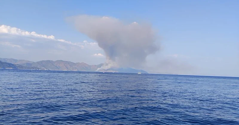 Marmaris te ormanlık alanda yangın çıktı! Havadan ve karadan müdahale başladı