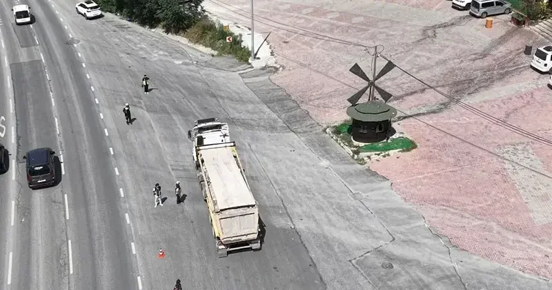 Arnavutköy de ağır tonaj denetimi; 70 araç ve sürücüsüne 701 bin lira ceza