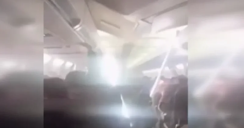İran’da yolcu uçağında panik anları: Kabinin tavanı çöktü