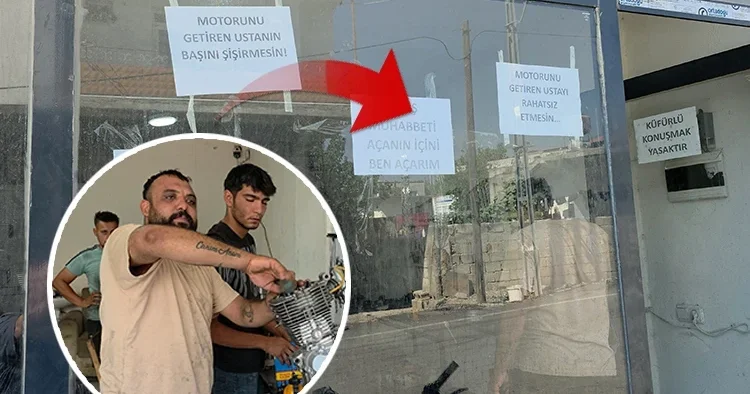 Dükkanda yapılan muhabbetten rahatsız oldu, cama bu yazıları astı
