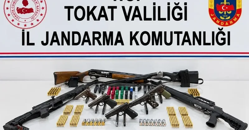 Tokat’ta ruhsatsız silah ve mühimmat ele geçirildi