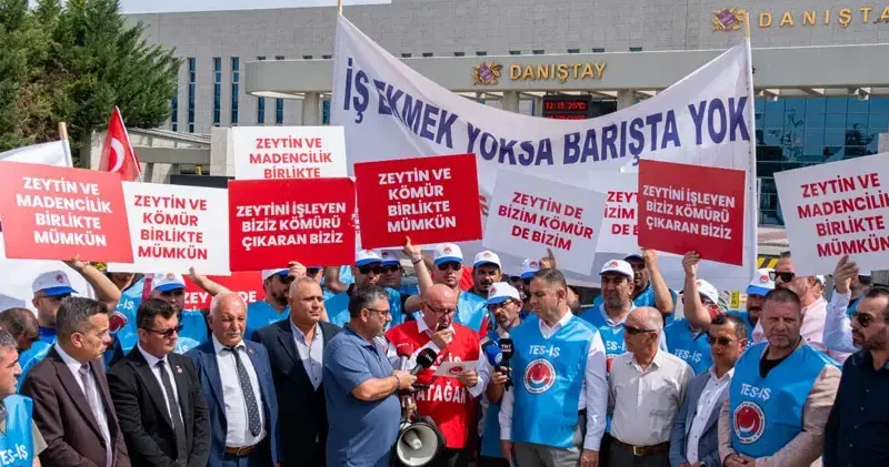Milaslı muhtarlar ve işçilerden Danıştay önünde kamulaştırma davası açıklaması