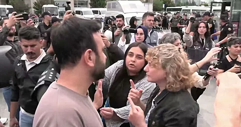 Adliye önünde toplanan LGBTİ lere polis müdahalesi! O anlar kamerada