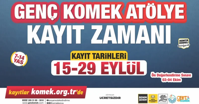 Konya’da çocuklar için yeni dönem başlıyor! Genç KOMEK’te kayıtlar açıldı