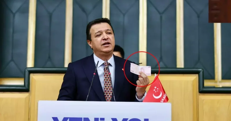 Kürsüye 200 TL lik banknotla çıkan Arıkan, alabildiği ürünleri sıraladı