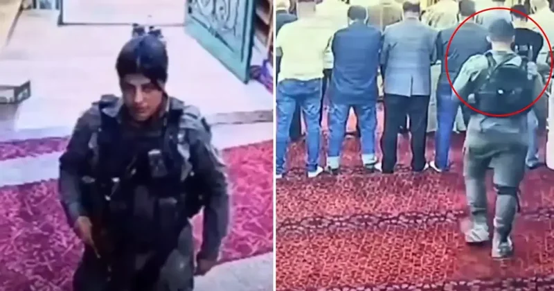 Tepki çeken olay! Camiye ayakkabı ile girip namaz kılanları gözaltına aldılar