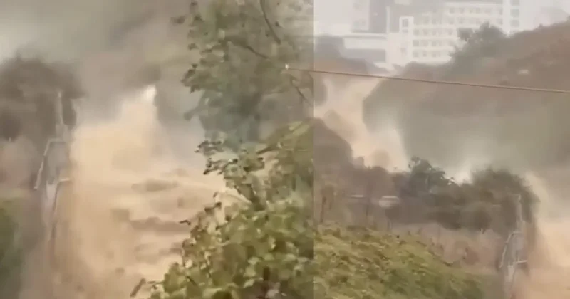 İstanbul daki kuru dere, bir anda doldu taştı! Yağmur suyu nehir gibi aktı