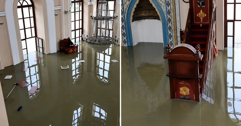 İstanbul da sel tarihi yapıları da vurdu: Sadabad Camii sular altında