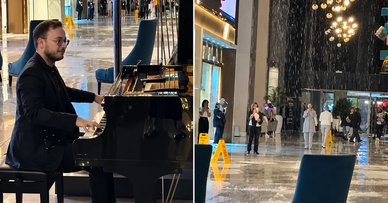 Su basan otelde piyanist müziğe ara vermedi! Akıllara Titanic filmi geldi