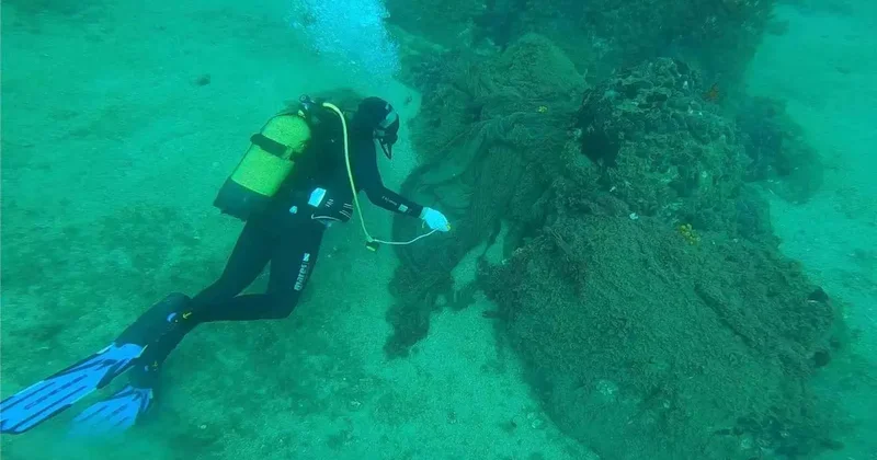 Çanakkale’de 9 yılda denizden 34 bin 620 metrekarelik hayalet ağ çıkarıldı