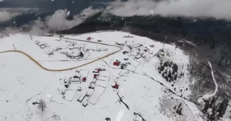 Düzce’nin yüksek kesimleri karla kaplandı