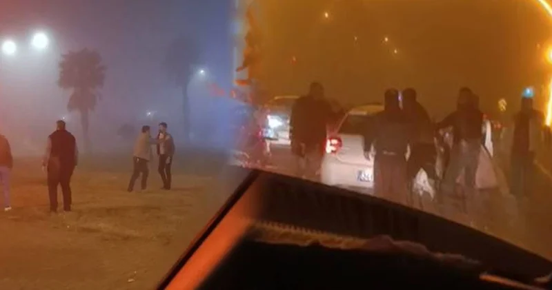 Trafikte tekme ve yumruklar konuştu!