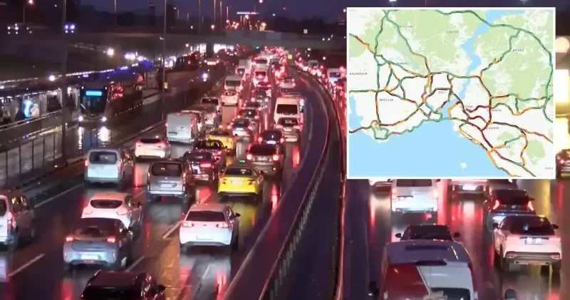 İstanbul da trafik yoğunluğu: Yüzde 76 yı gördü! İstanbul trafiğinde son durum İstanbul Haberleri