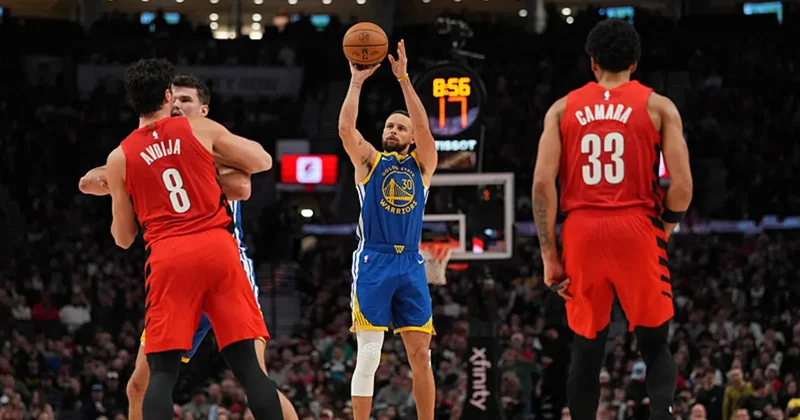 NBA de Blazers, Stephen Curry nin 48 sayısına rağmen Warriors ı yendi