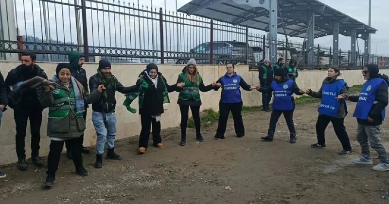 Temel Conta emekçileri 24 saatlik nöbete geçti