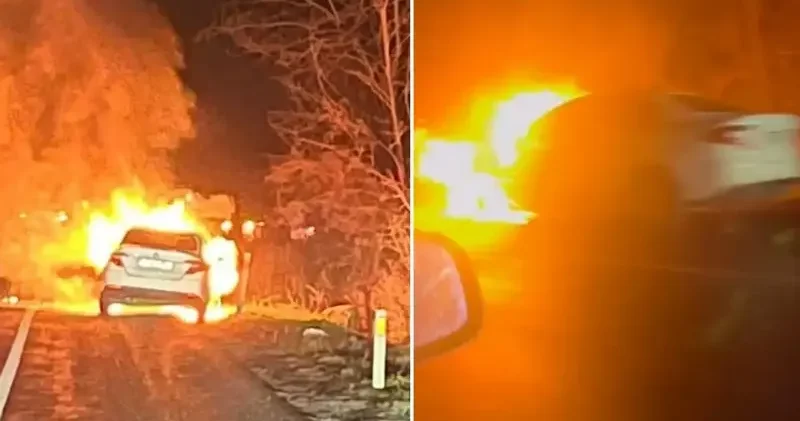 Bursa da seyir halindeyken alev alan otomobil yandı Bursa Haberleri