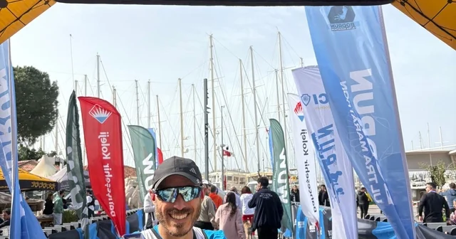 Zorlu 60 kilometreyi koştu, Datça nın adını kürsüye yazdırdı Muğla Haberleri