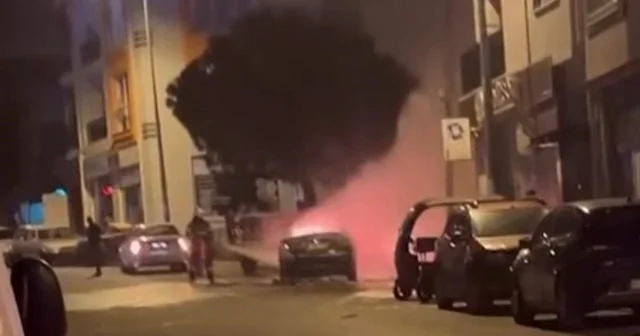 Çanakkale de yanan araç bomba gibi patladı Çanakkale Haberleri