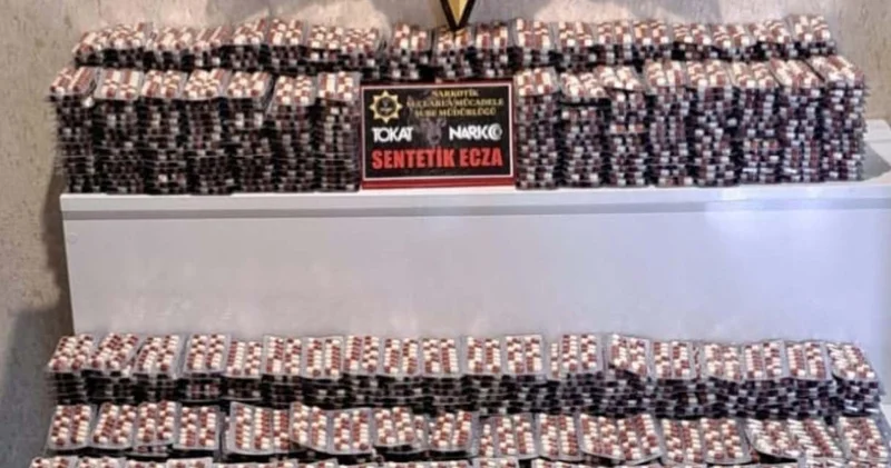 Tokat ta dev uyuşturucu operasyonu: On binlerce sentetik ecza yakalandı