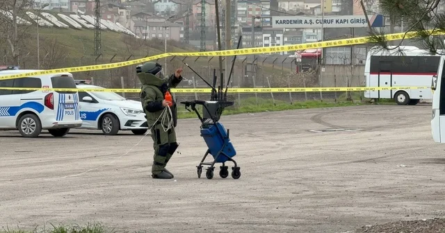 Sahipsiz valiz polisi harekete geçirdi Açık otoparkta fünye ile patlatılan valizin boş olduğu tespit edildi Karabük Haberleri