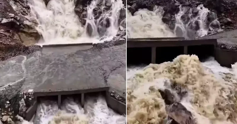 Dağ patladı içinden şelale çıktı