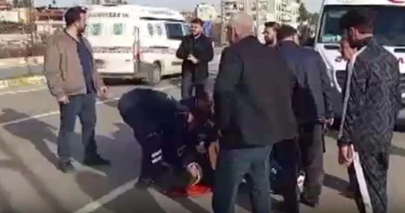 Karşıya geçmeye çalışan yayaya motosiklet çarptı!