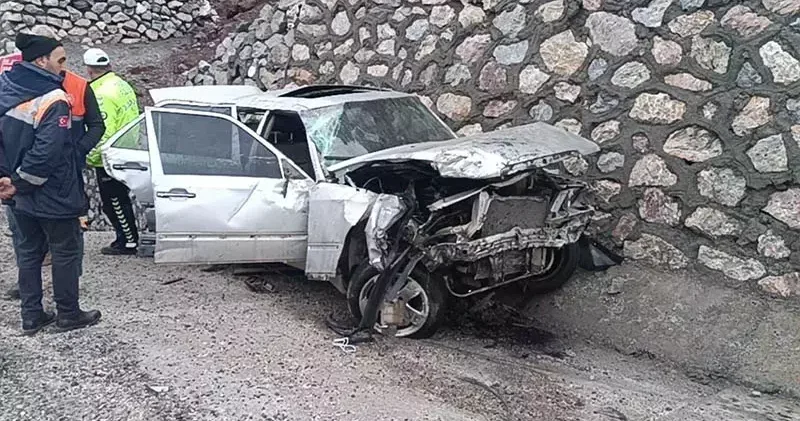 Elazığ’da bariyer ve istinat duvarına çarpan otomobilin sürücüsü öldü