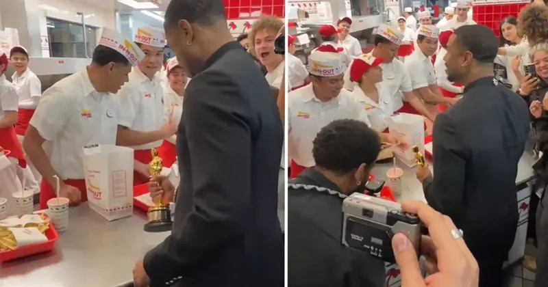 Oscar ı kazandı, kutlamayı burgercide yaptı