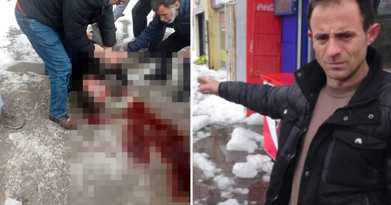 Çatından üzerine kar ve buz kütlesi düşen kişi ağır yaralandı