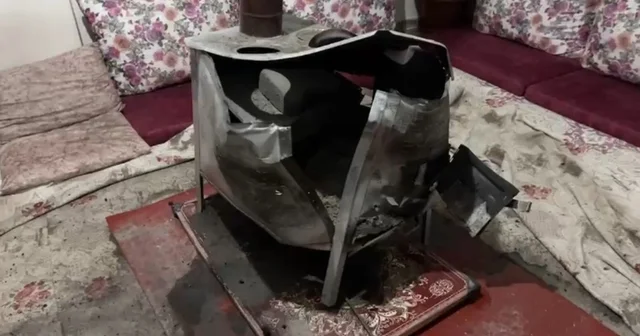 Yüksekova da odun sobasında patlama: Bir aile ölümden döndü Hakkari Haberleri