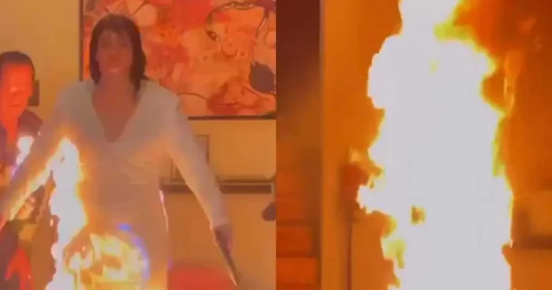 Alevler içinde kalan ünlü şarkıcı için açıklama!