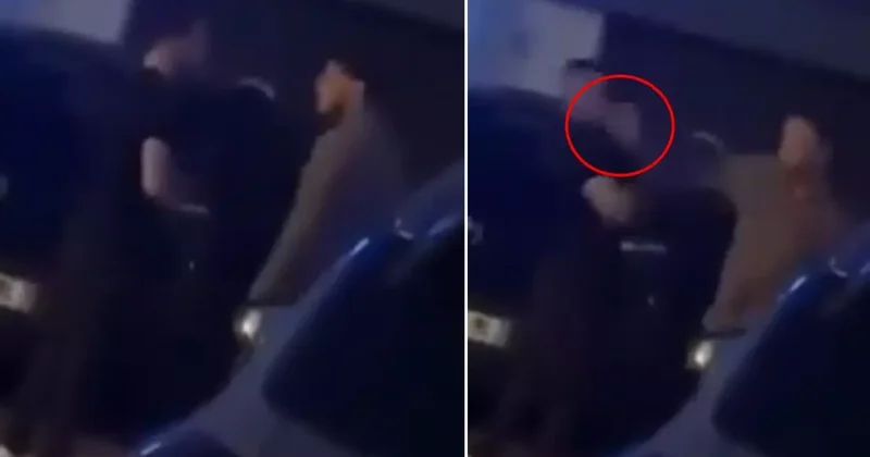 Kavga sırasında atılan sert tokat şahsı yerden yere vurdu