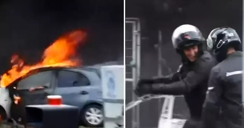 Tel Aviv yanarken polislerin şakalaştıkları görüntü olay oldu