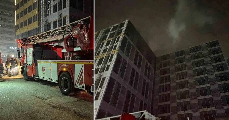 Bahçelievler’de inşaat halindeki 12 katlı binada yangın paniği İstanbul Haberleri