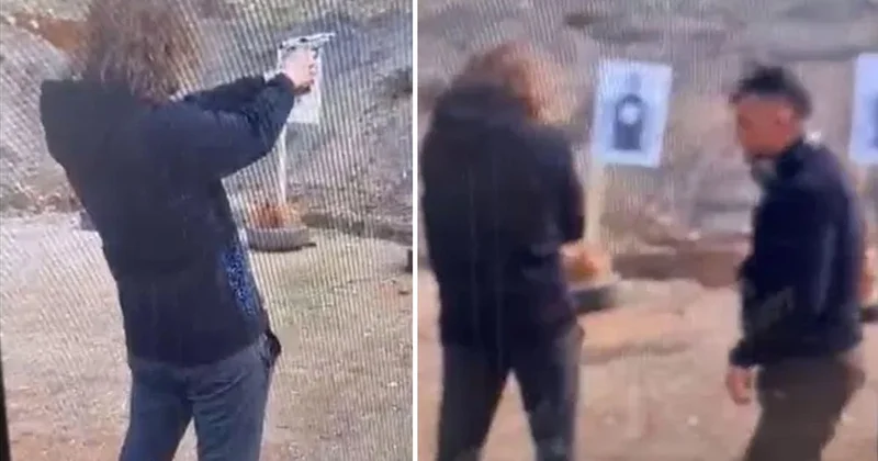 Polis babanın, 9 kişiyi katleden oğluna atış yaptırdığı anlar