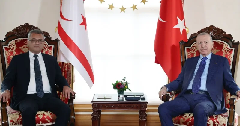 Erdoğan KKTC Cumhurbaşkanı Erhürman ile bir araya geldi