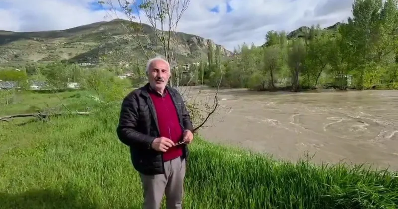İspir’de Çoruh Vadisi’nde karların erimesiyle su seviyesi yükseldi, evler boşaltılıyor