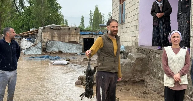 Iğdır da sağanak sele dönüştü: Karakuyu köyünde evler ve araziler sular altında kaldı Iğdır Haberleri
