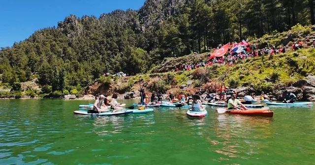 Maviyle yeşilin buluştuğu Burdur da doğa ve su sporları etkinliği Burdur Haberleri