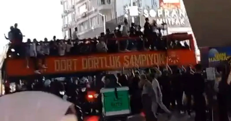 Galatasaray’ın takım otobüsü geçerken bir anda bağırmaya başladı: Hırsızlar, hırsızlık kutlanamaz