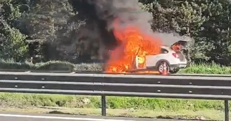 Yer: Bolu! Cip, otoyolda alev alev yandı