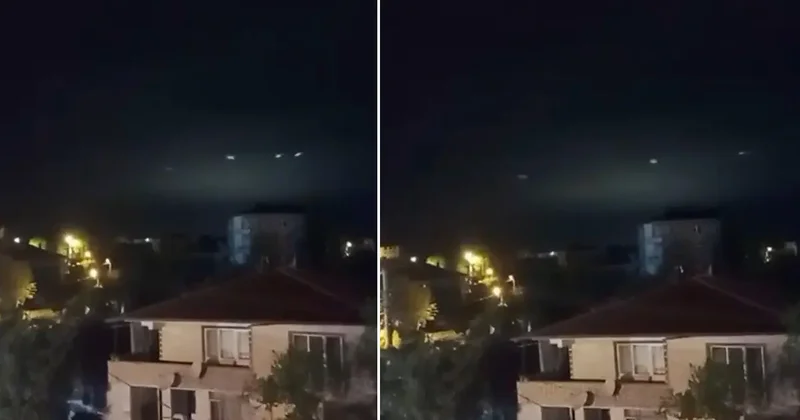 Sakarya da gökyüzünde görülen ışıklar merak uyandırdı